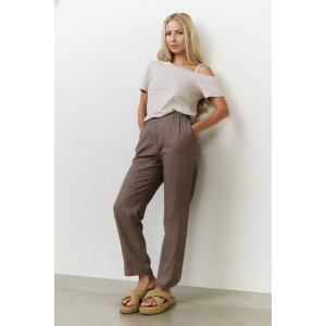 YAYA Woven structured trousers, greyish brown YAYA Woven structured trousers, greyish brown