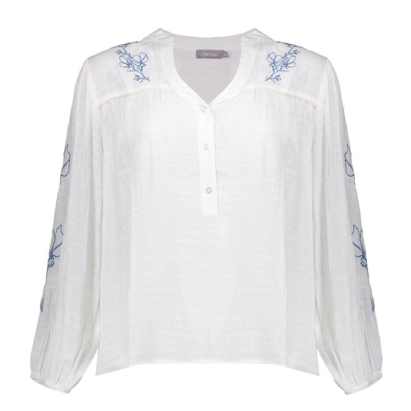 Geisha Blouse embro, white