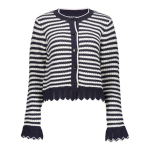 Geisha Cardigan stripes, navy/offwhite