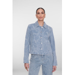 Geisha Jeansjacket jacquard flower, bleached denim
