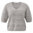 YAYA Melange knit with V-neck, cloud grey melange
