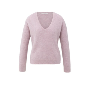 YAYA Soft sweater with V-neck, cloud gray purple