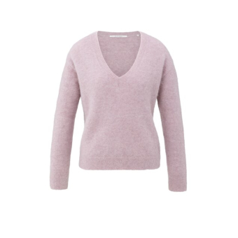YAYA Soft sweater with V-neck, cloud gray purple