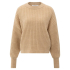 YAYA Ribbed sweater with round neck, light camel