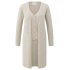 YAYA Long cardigan with gilet-layer, cloud grey melange