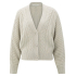 YAYA Knit cardigan with cables, cloud grey melange