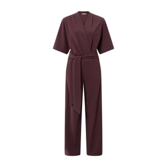 YAYA Jumpsuit with short sleeves, fudge purple