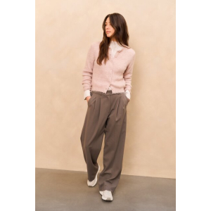 YAYA High neck top with drawstring, early frost white