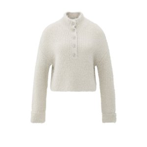 YAYA Fluffy cropped sweater, cloud grey