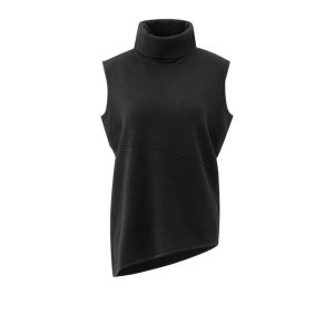 YAYA Asymmetric sleeveless sweater, black