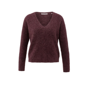 YAYA Soft sweater with V-neck, fudge purple