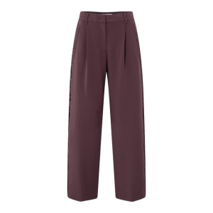 YAYA Trousers with satin side tape, fudge purple