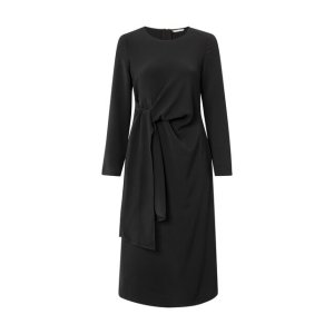 YAYA Dress with front knot detail, black