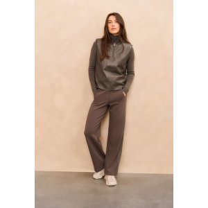 YAYA  Jersey trousers with wide legs, dark night grey