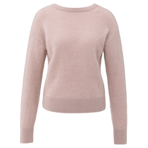 YAYA Soft sweater with V-back, shadow gray pink