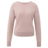YAYA Soft sweater with V-back, shadow gray pink