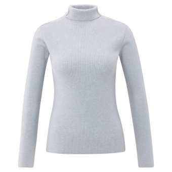YAYA Ribbed top with turtleneck, secret spaces grey
