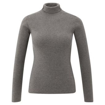 YAYA Ribbed top with turtleneck, dark night grey