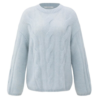 YAYA Soft cable knit sweater, secret spaces grey