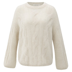 YAYA Soft cable knit sweater, wool white