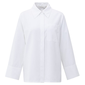 YAYA Soft blouse with wide cuffs, pure white