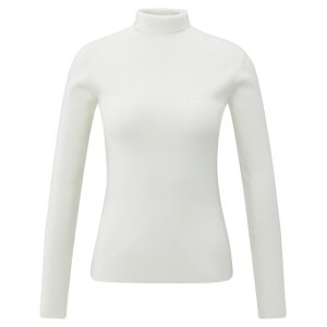 YAYA Ribbed top with turtleneck, early frost white