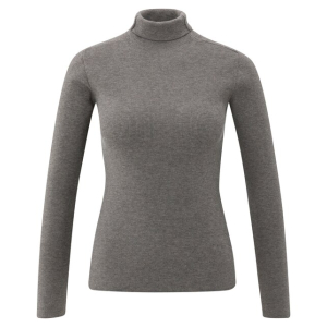 YAYA Ribbed top with turtleneck, dark night grey