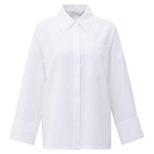YAYA Soft blouse with wide cuffs, pure white