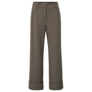 YAYA Trousers with turn-ups, cloud grey melange