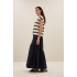 By-bar mason stripe top, navy grain stripe