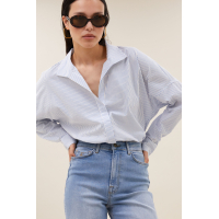 By-bar jule stripe blouse, blue seer stripe