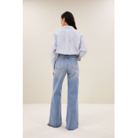 By-bar jule stripe blouse, blue seer stripe