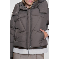 Geisha jacket short with teddy brown