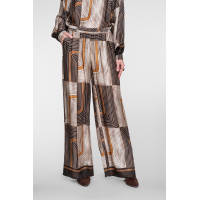Geisha pants satin AOP brown