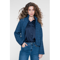Geisha blouse shiny navy 
