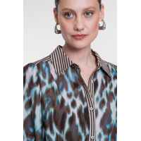 Geisha blouse navy brown