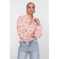 Geisha blouse, light pink/chambray