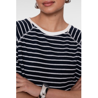Geisha T-shirt stripe, navy/white