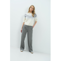 YAYA Trui met Scandinavische jacquardprint gray