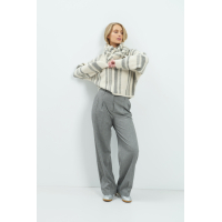 YAYA Trui met boothals en strepen off white