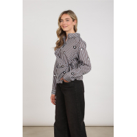 Nukus amy blouse stripe chocolate/sky
