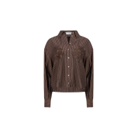 Nukus alice blouse stripes embroidery chocolate