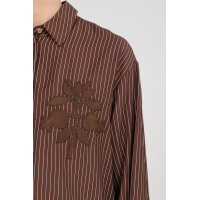 Nukus alice blouse stripes embroidery chocolate