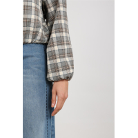 Nukus dominique jacket check taupe/offwhite