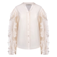 Nukus Adora Blouse embroidery, Oﬀwhite