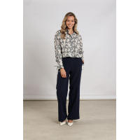 Nukus Bailey Blouse Cross, Oﬀwhite/Navy