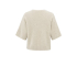 YAYA Round neck sweater with rib sleeves, light beige melange