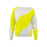 YAYA Diagonal wide stripe sweater, neon yellow dessin