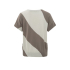 YAYA Diagonal wide stripe sweater short sleeves, clay pebble grey dessin