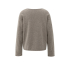 YAYA Boatneck sweater with fringes, brown melange